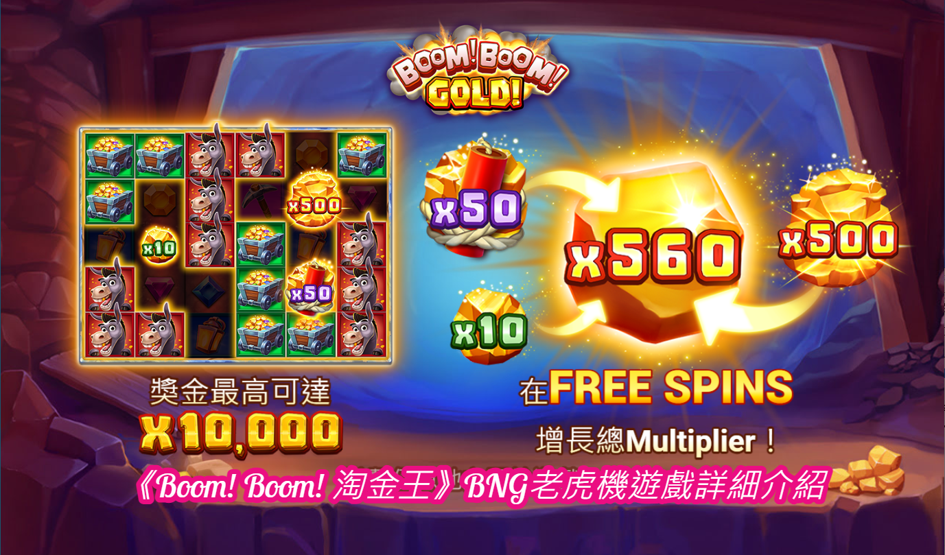 《Boom! Boom! 淘金王》BNG老虎機遊戲詳細介紹