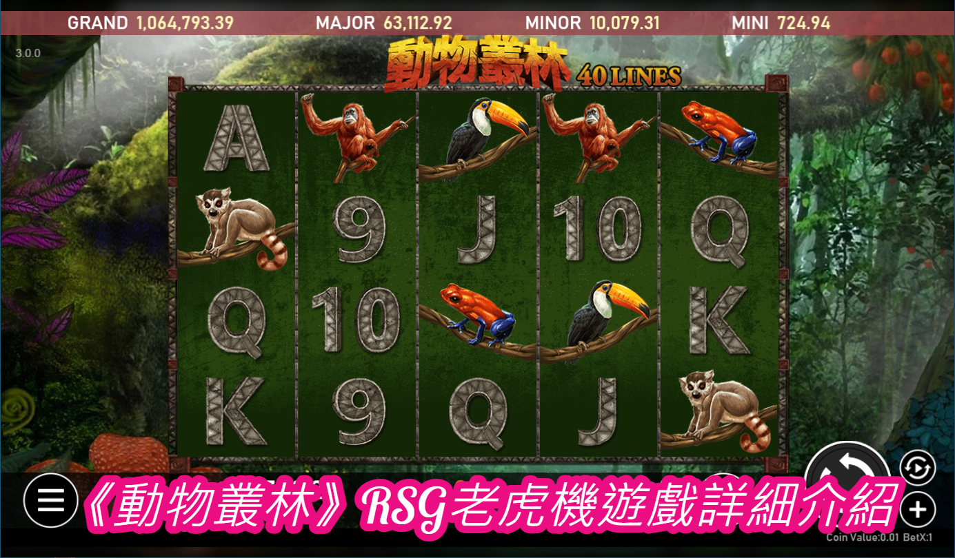 《動物叢林》RSG老虎機遊戲詳細介紹