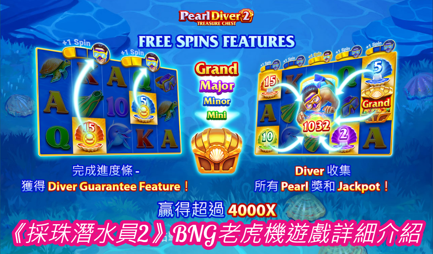 《採珠潛水員2》BNG老虎機遊戲詳細介紹