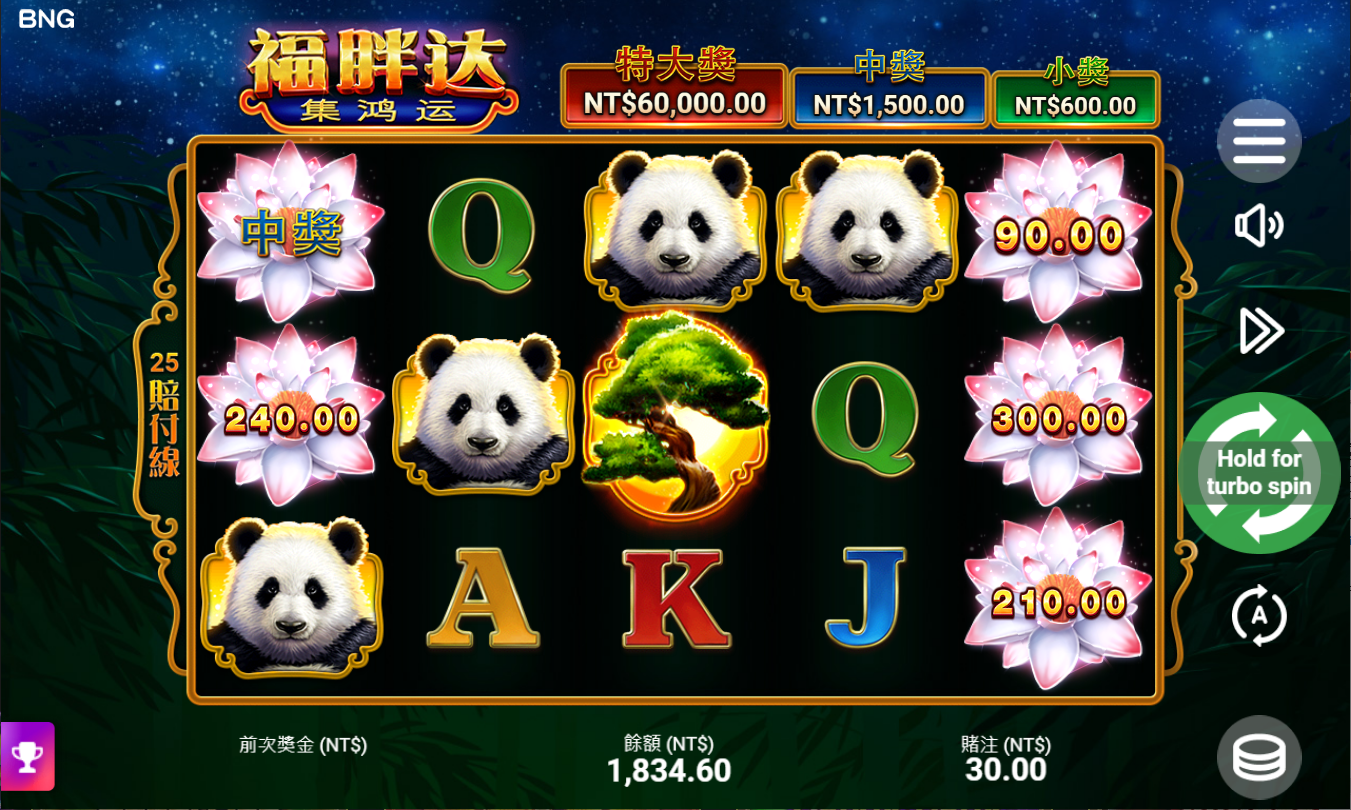 《福胖達》BNG老虎機遊戲詳細介紹