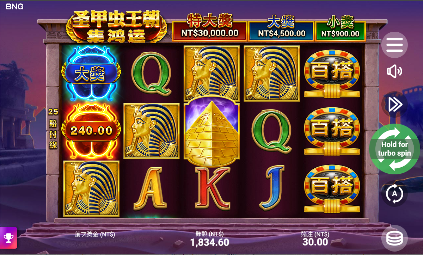 《聖甲蟲王朝》BNG老虎機遊戲詳細介紹