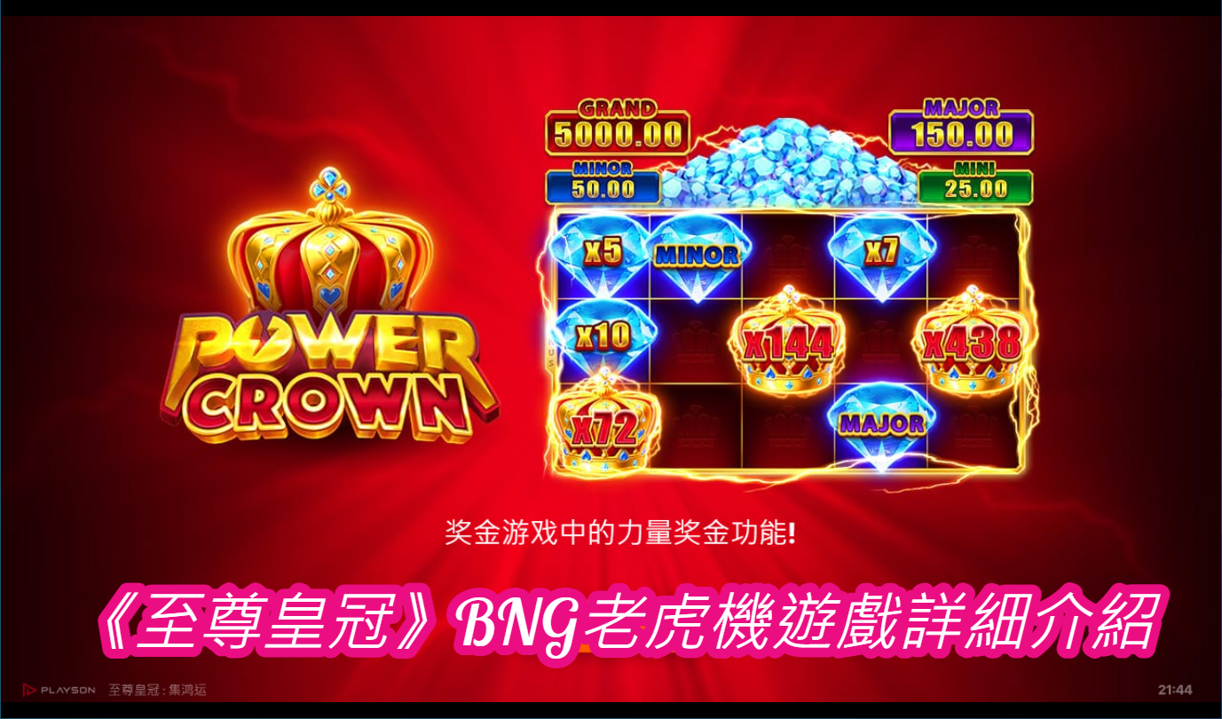 《至尊皇冠》BNG老虎機遊戲詳細介紹