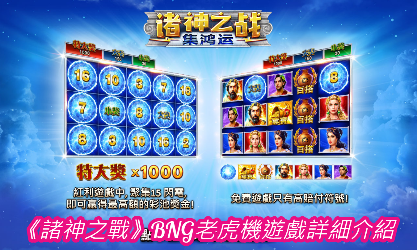 《諸神之戰》BNG老虎機遊戲詳細介紹