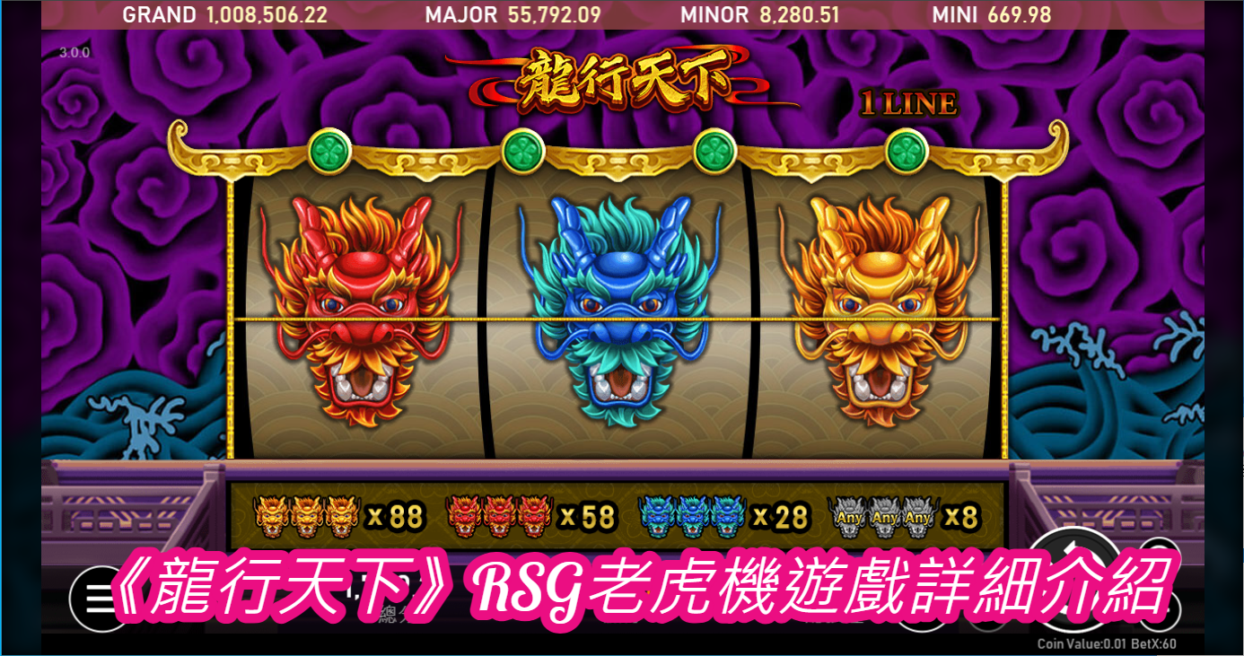 《龍行天下》RSG老虎機遊戲詳細介紹