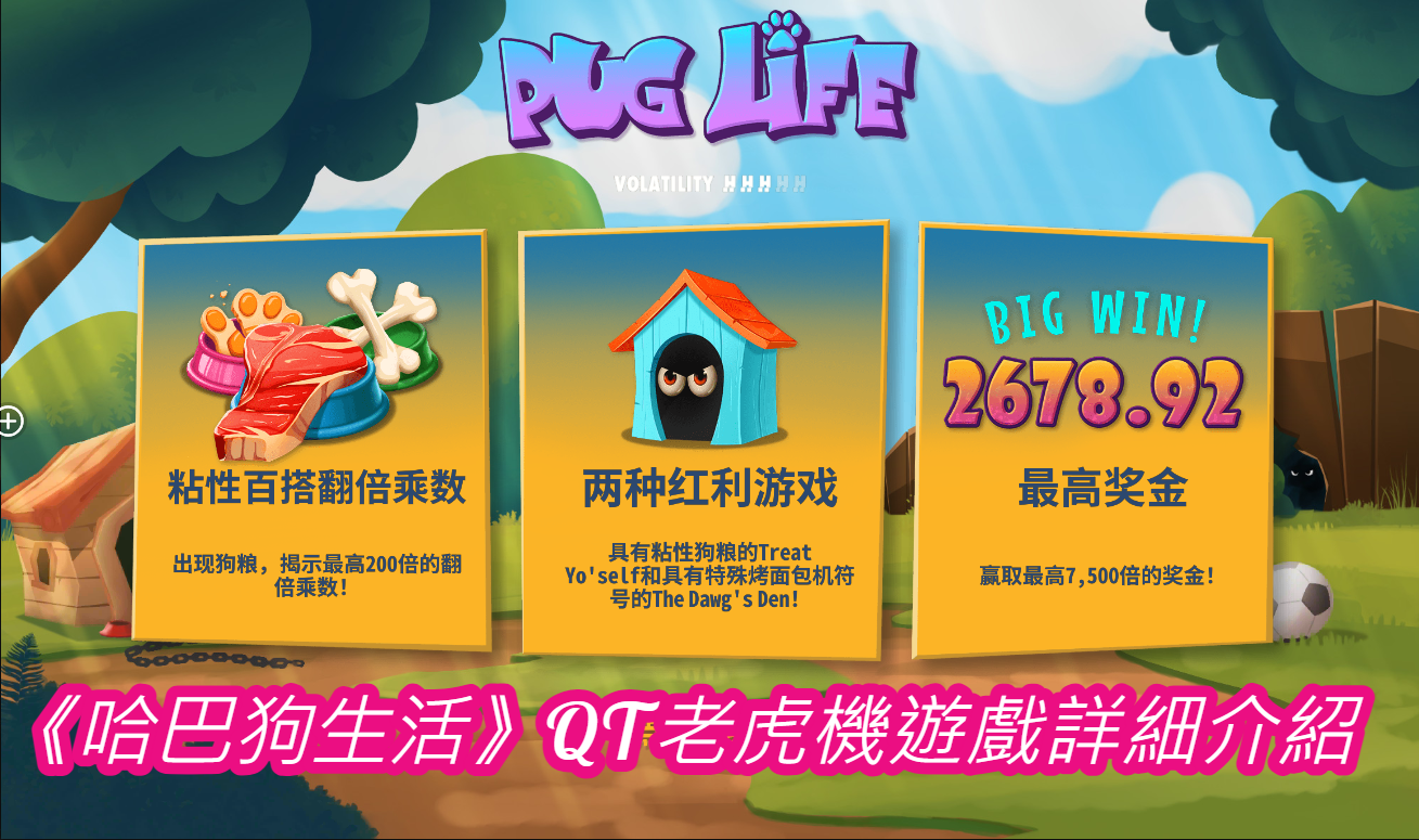 《哈巴狗生活》QT老虎機遊戲詳細介紹