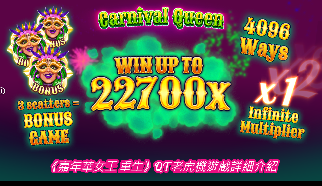 《嘉年華女王 重生》QT老虎機遊戲詳細介紹
