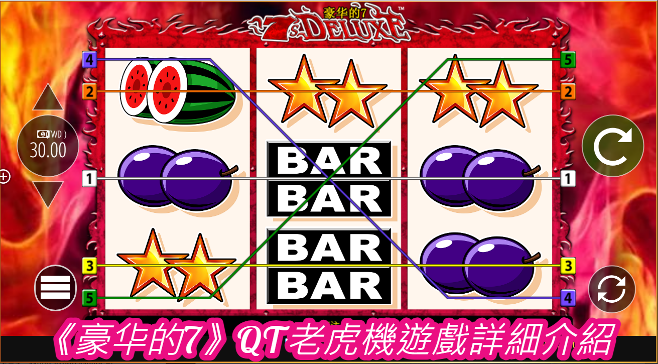 《豪华的7》QT老虎機遊戲詳細介紹