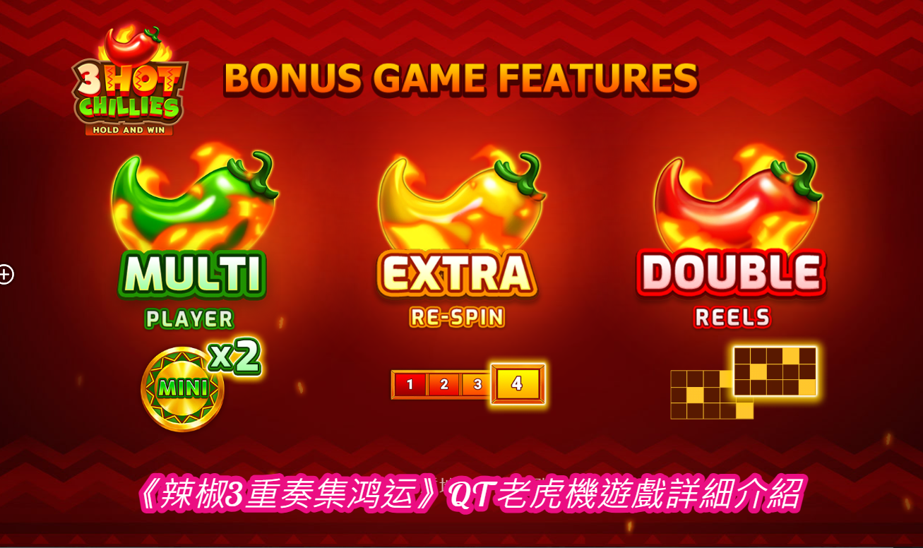  《辣椒3重奏集鸿运》QT老虎機遊戲詳細介紹
