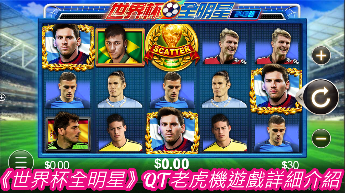 《世界杯全明星》QT老虎機遊戲詳細介紹