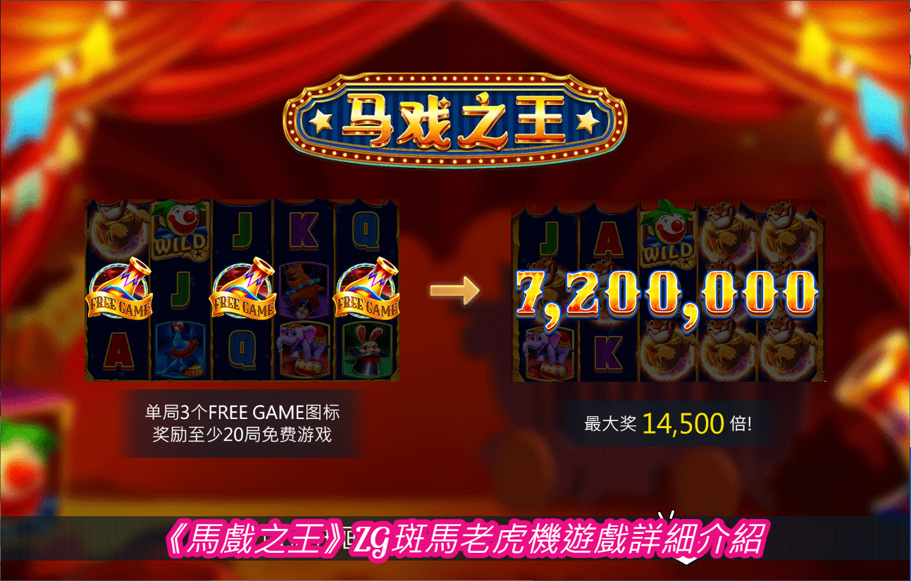 《馬戲之王》ZG斑馬老虎機遊戲詳細介紹